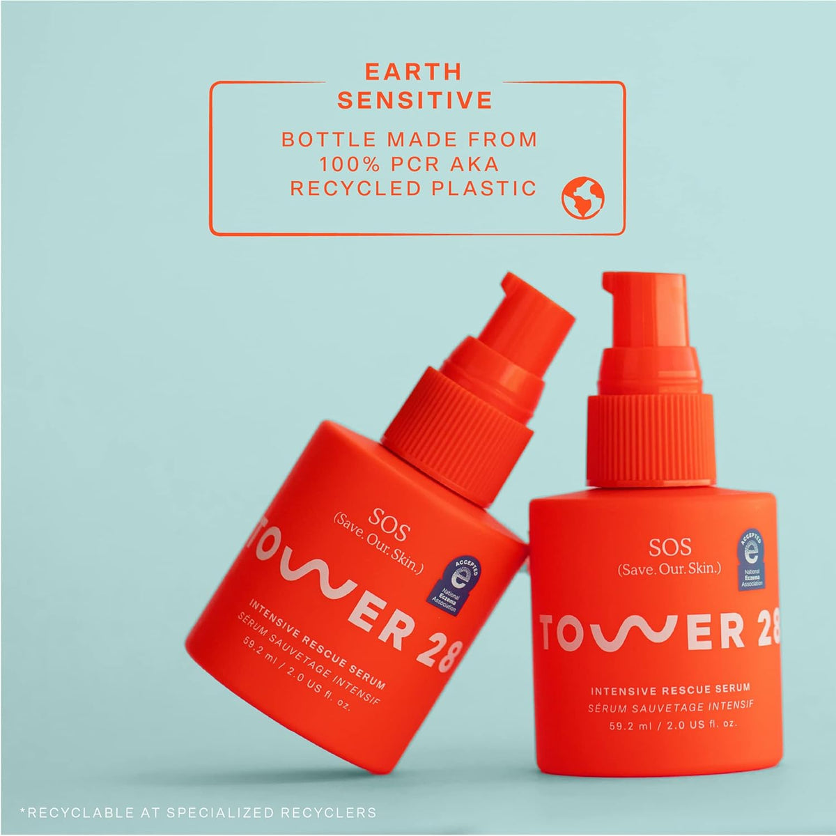 Tower 28 SOS Intensive Rescue Serum for Sensitive Skin, Hypochlorous Acid Skin Care, Helps Reduce