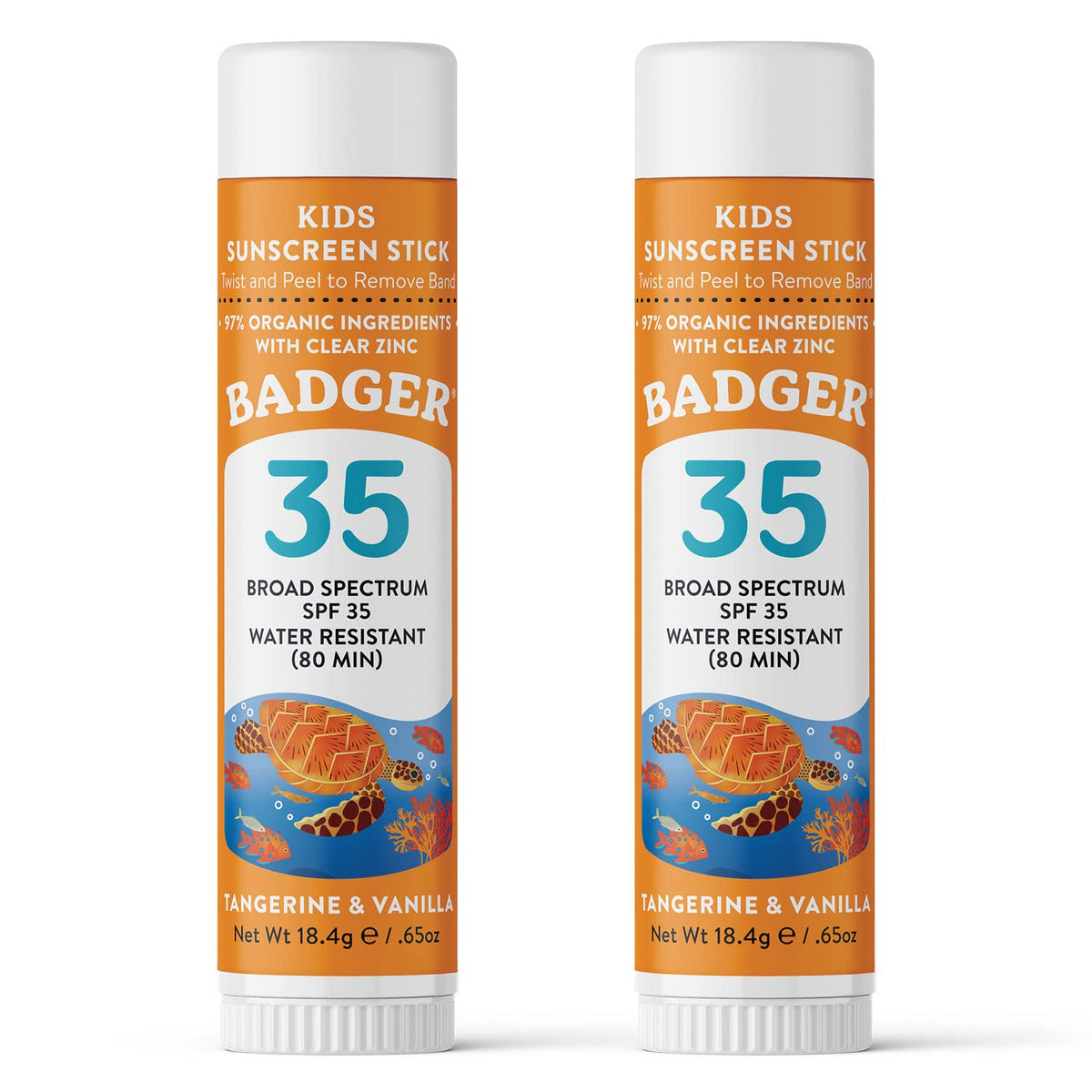 Badger Mineral Kids Sunscreen Face Stick SPF 35, Zinc Oxide Travel Size Sunscreen Stick for Kids