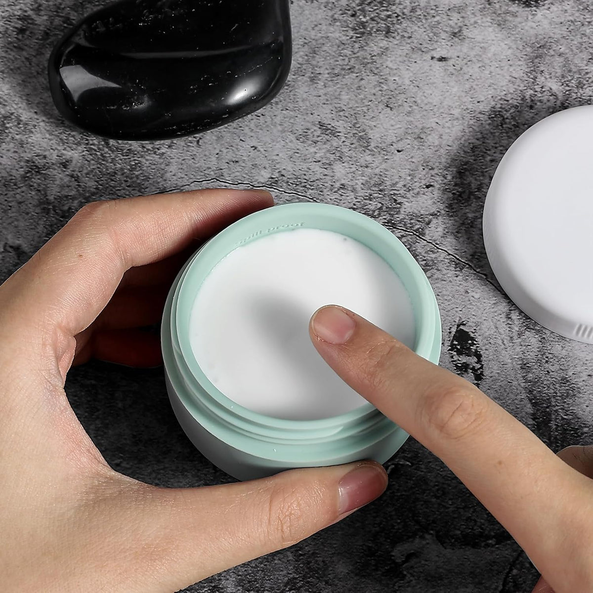 Travel Containers for Toiletries, Silicone Cream Jars BPA-Free, Leak-proof 3oz Travel Size