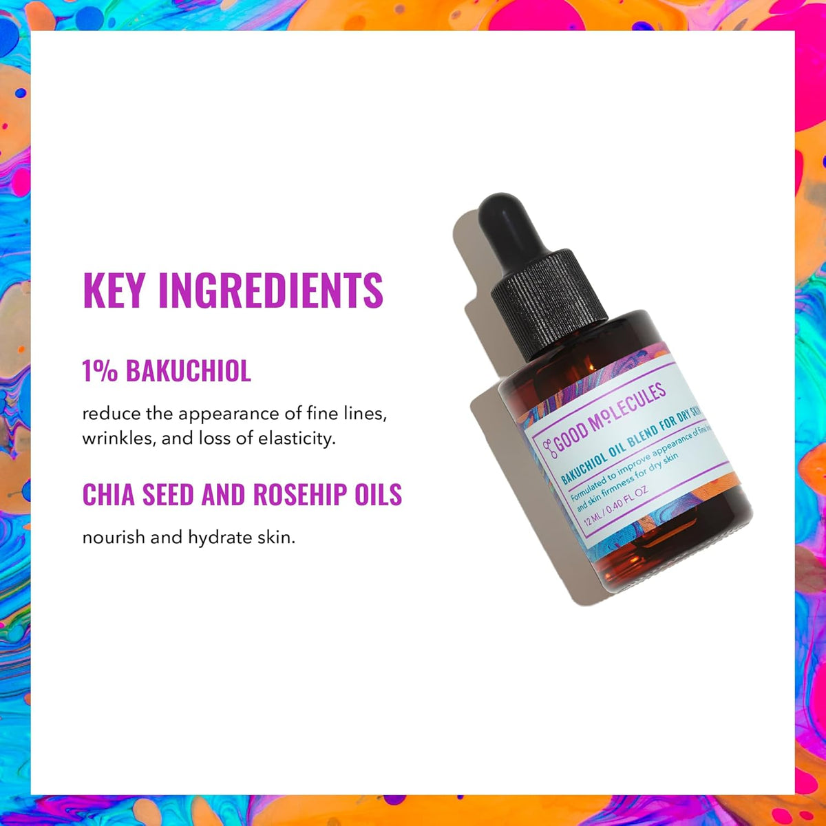 Good Molecules Bakuchiol Oil For Dry Sky - Ultra Hydrating Natural Blend with Bakuchiol and Rosehip