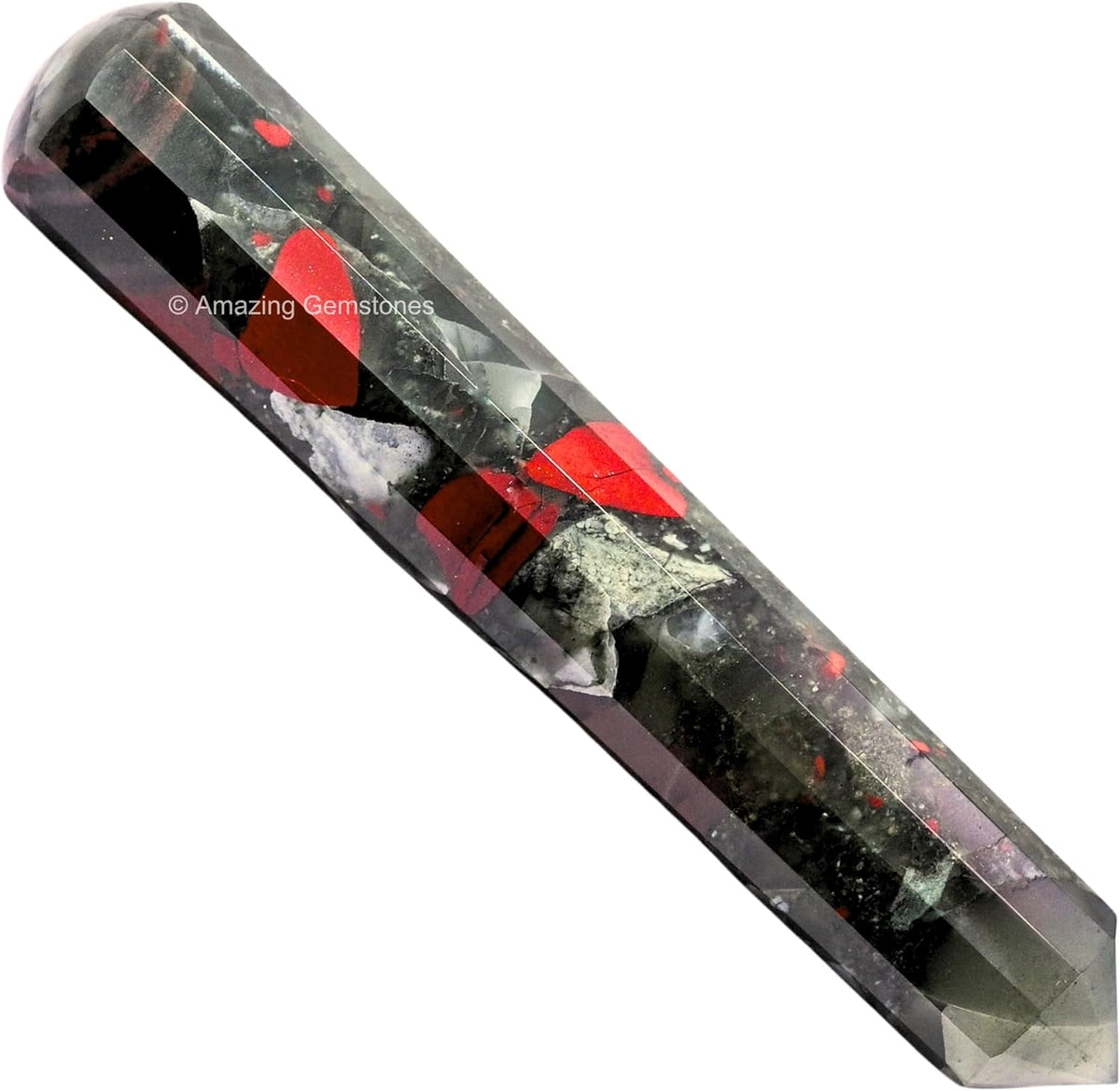 Amazing Gemstone African Bloodstone Crystal Wand Massage Stick - Pelvic Wand Gua Sha for Adults