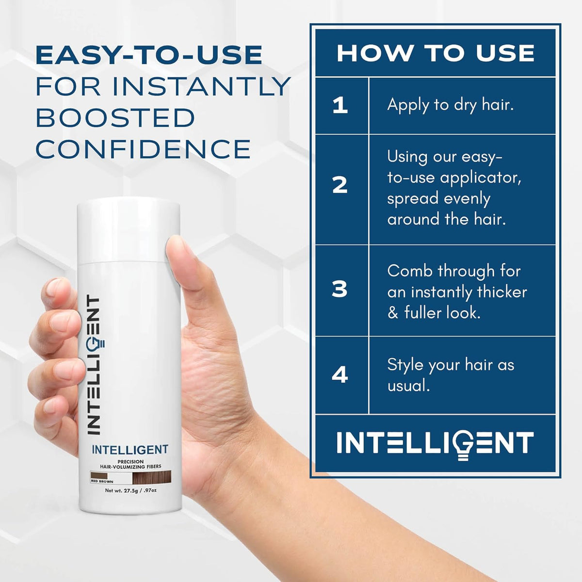 Intelligent Precision Hair-Volumizing Fibers (Medium Brown) | Undetectably Fill in Thinning Hair |