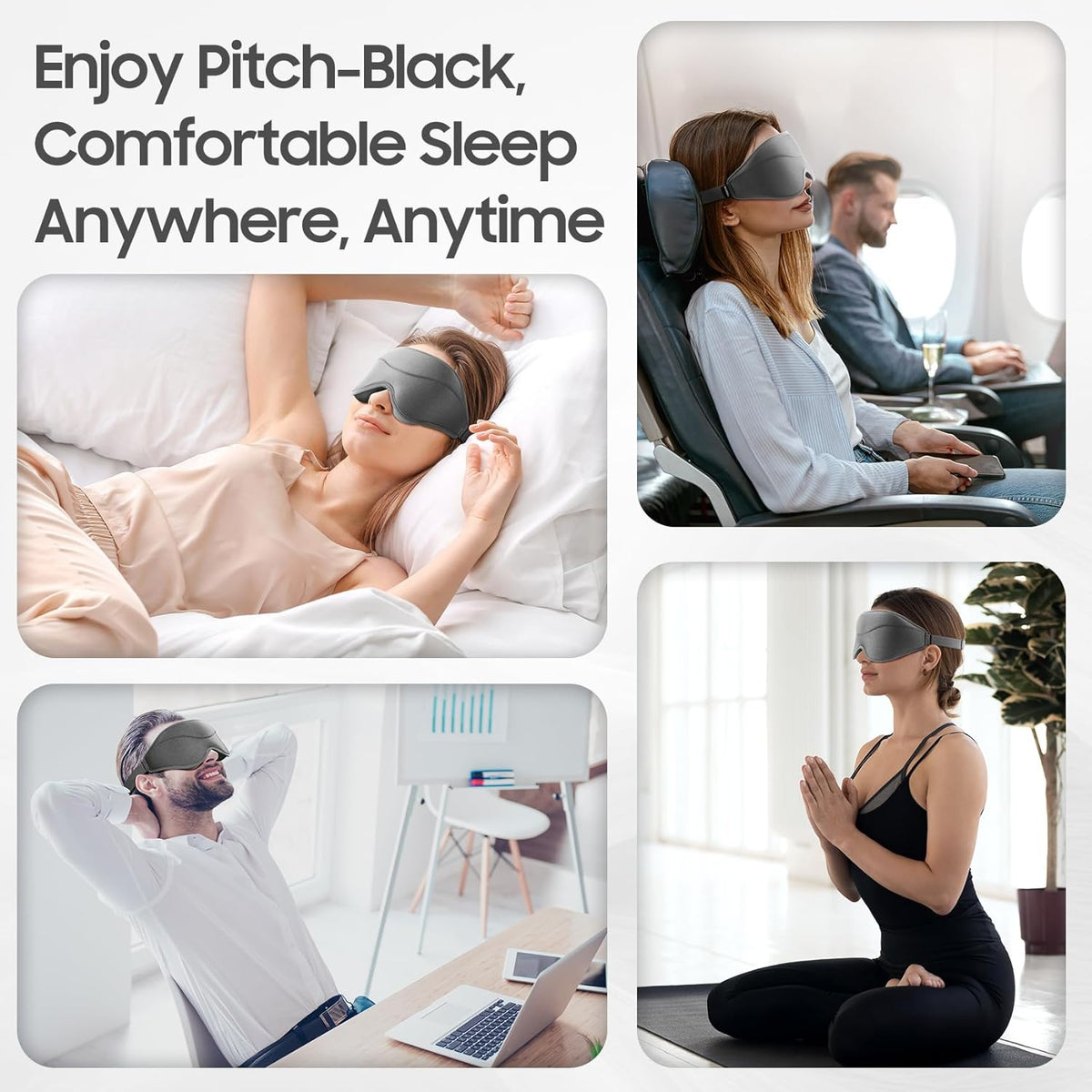 Sleep Mask - Total Blackout 3D Sleeping Mask, Super Lightweight & Silky Soft Eye Mask for Sleeping