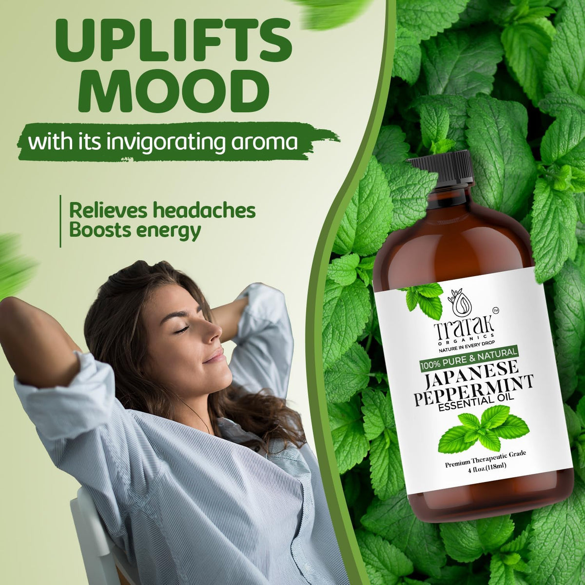 Peppermint Essential Oil - 100% Pure and Natural Oil with Premium Glass Dropper - Undiluted