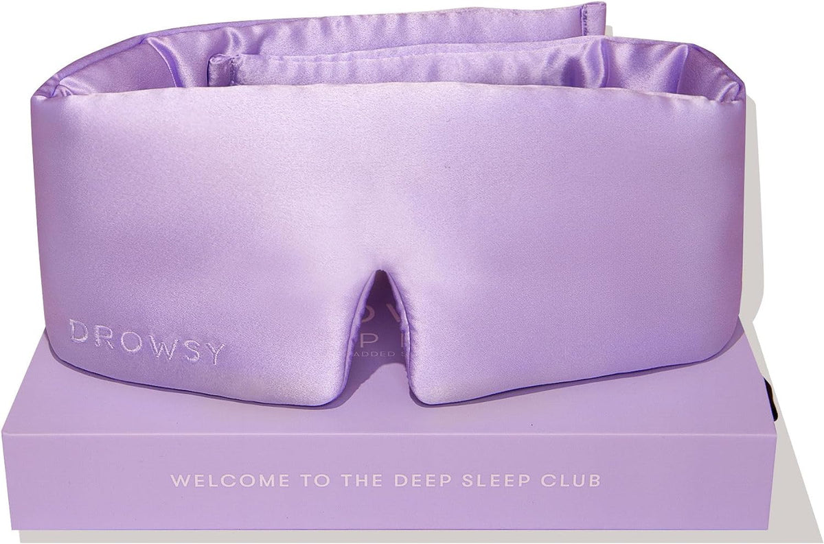 DROWSY Silk Sleep Mask. Face-Hugging, Padded Silk Cocoon for Luxury Sleep in Total Darkness.