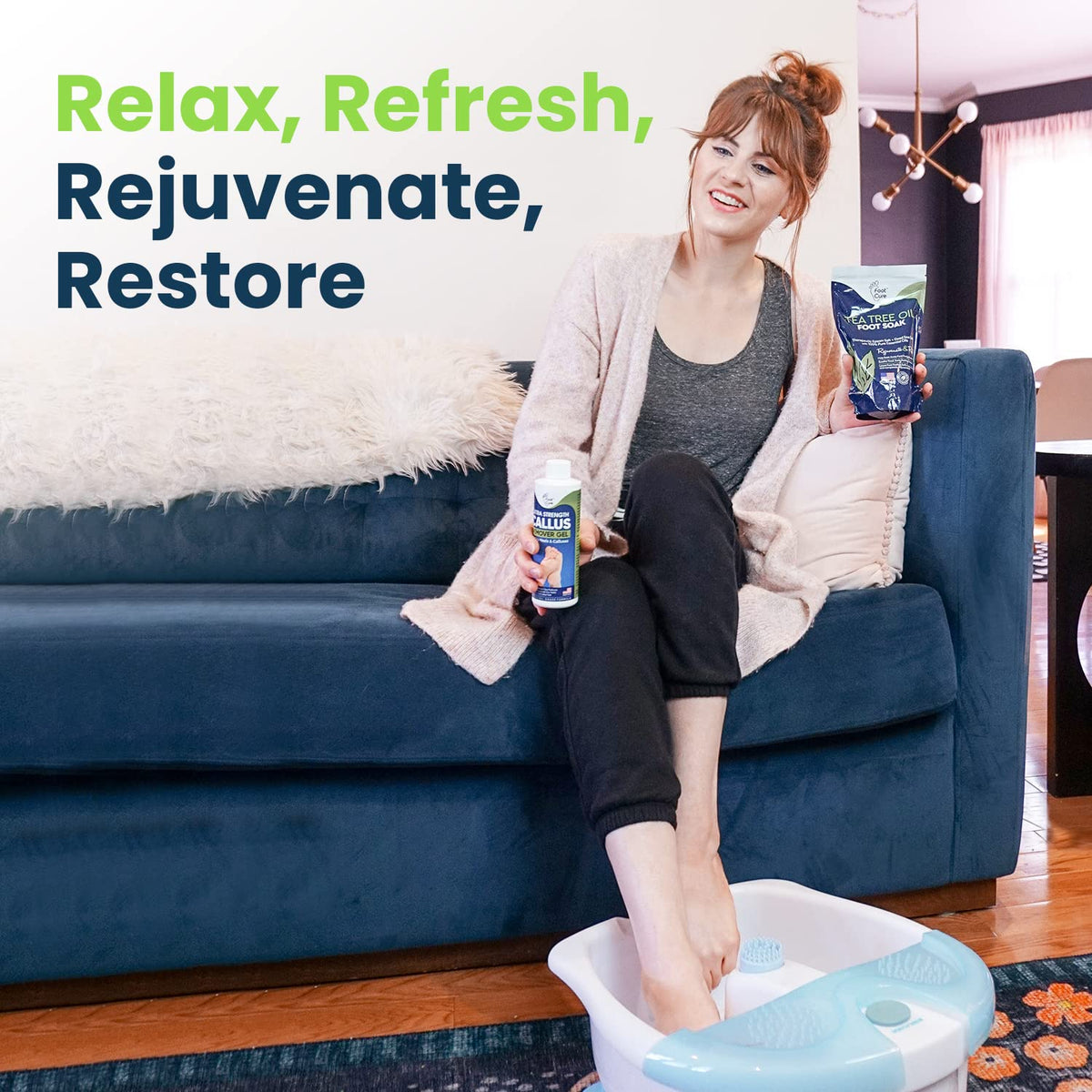 Tea Tree Foot Soak & Callus Remover Gel Kit - Extra Strength Callus Remover Gel & Foot Soak With