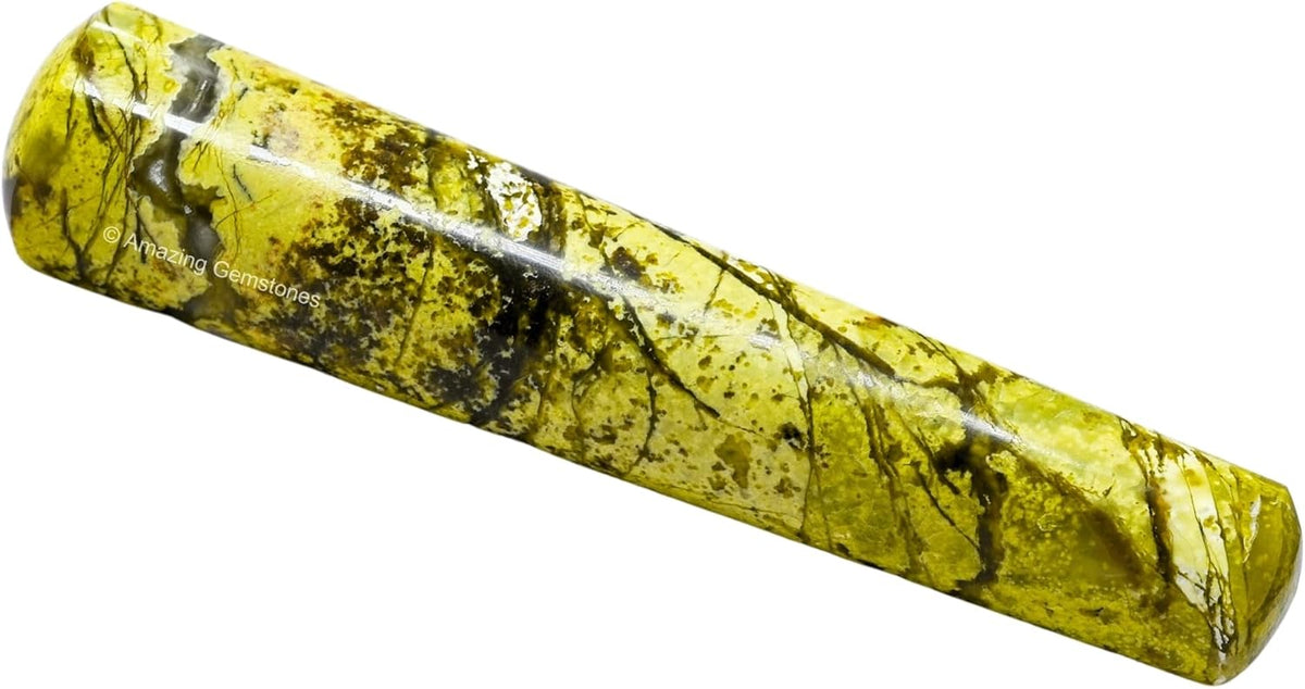 Amazing Gemstone Green Opal Crystal Wand Massage Stick - Pelvic Wand Gua Sha for Adults - Crystals