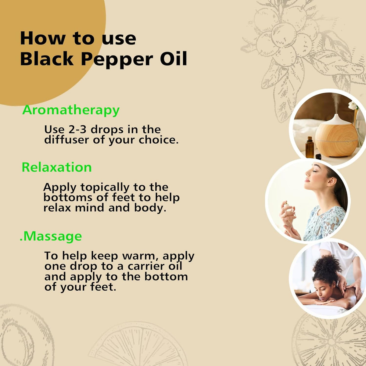 Black Pepper Essential Oil 1 Oz – 100% Pure Natural Black Pepper Oil for Diffuser, Massage, DIY