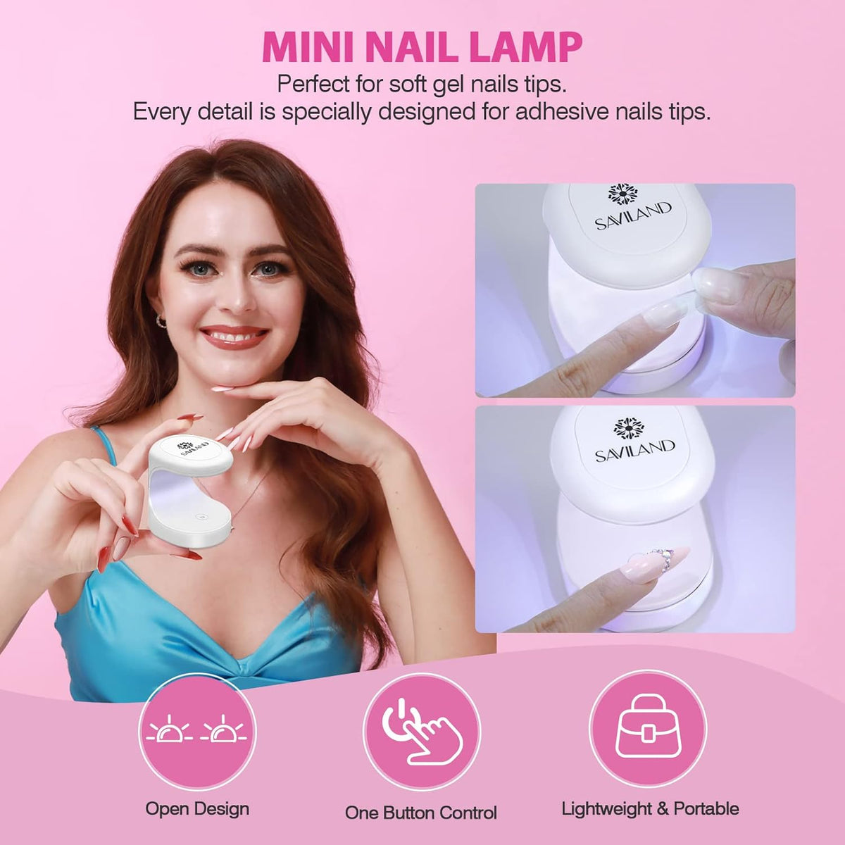 SAVILAND Almond Gel Nail Kit - Nail Drill with U V Lamp for Nails 500PCS Almond Nail Tips Gel Nail