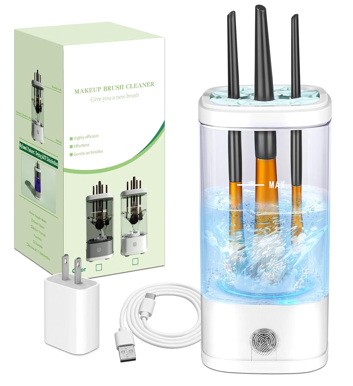 Electric Makeup Brush Cleaner, 7000 RPM Makeup Brush Cleaner Machine, Efficient Automatic Portable