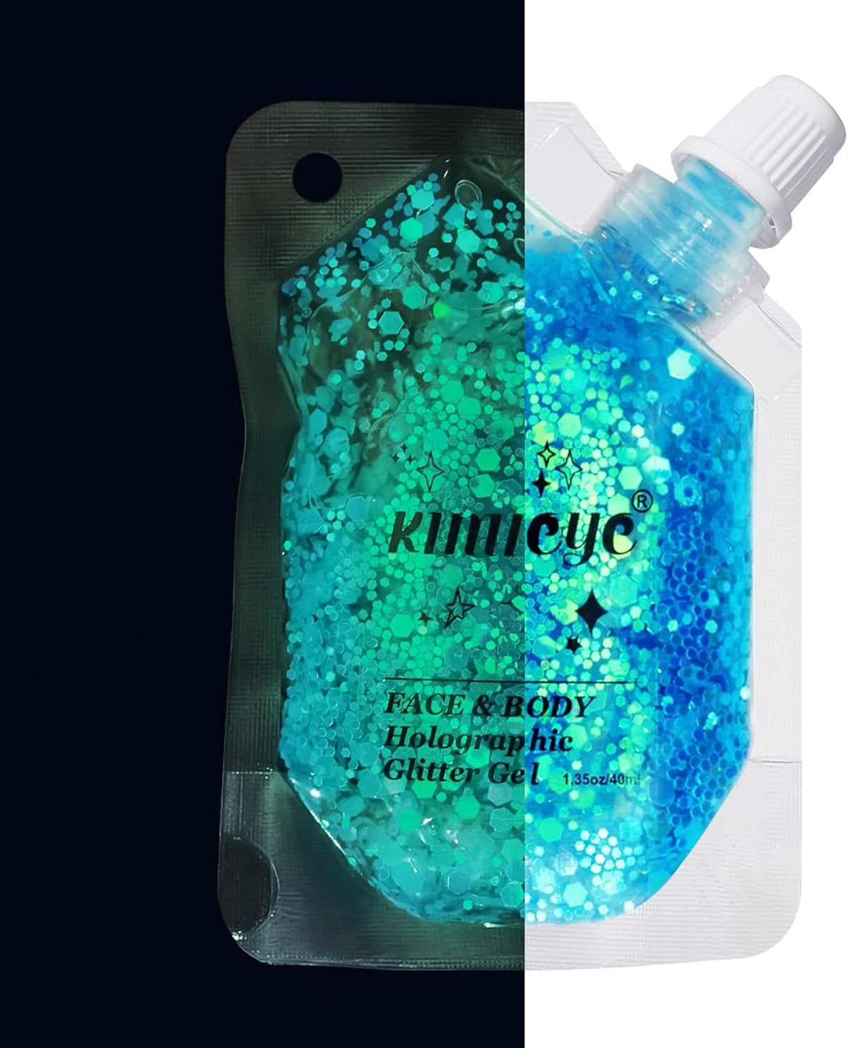 Holographic Face Glitter Gel Body Shimmer Makeup for for Hair, Face, Clavicle, Arm, Nail