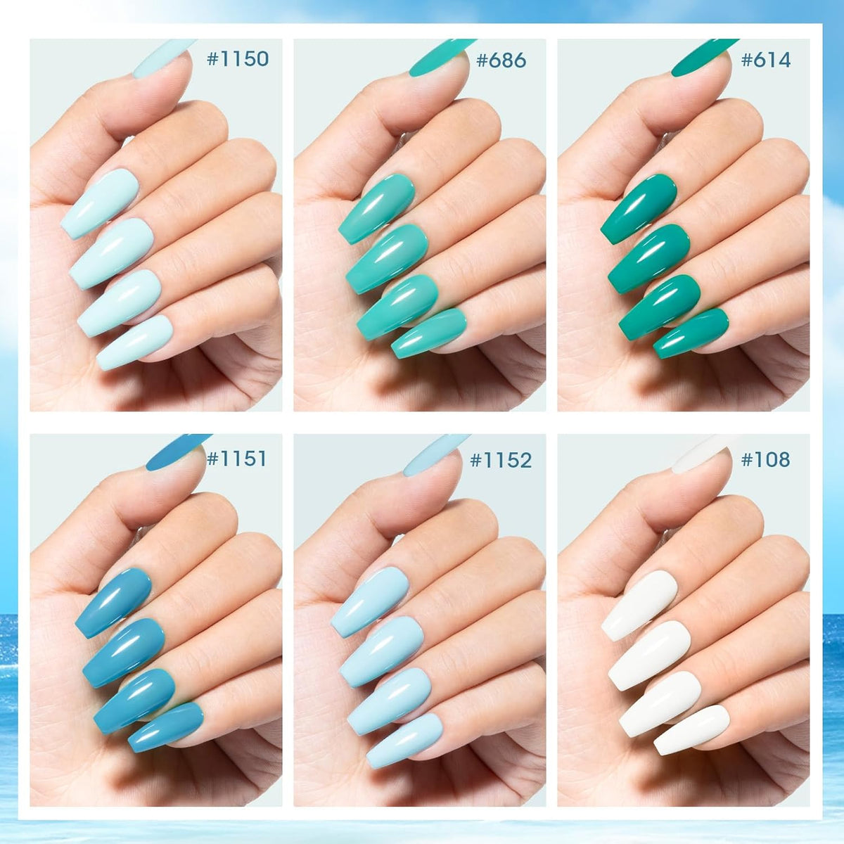 GELLEN Teal Regular Nail Polish Non Gel, Fast Air Drying Mint Turquoise Nail Polish No UV Light