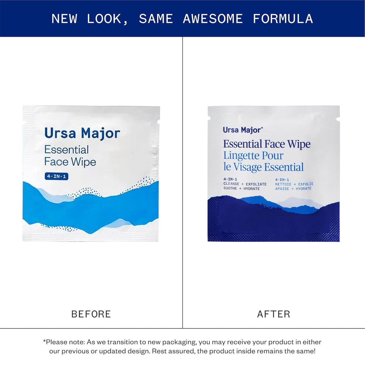 Ursa Major Essential Face Wipes | Natural, Biodegradable, Cruelty-Free | Cleanse, Exfoliate, Soothe