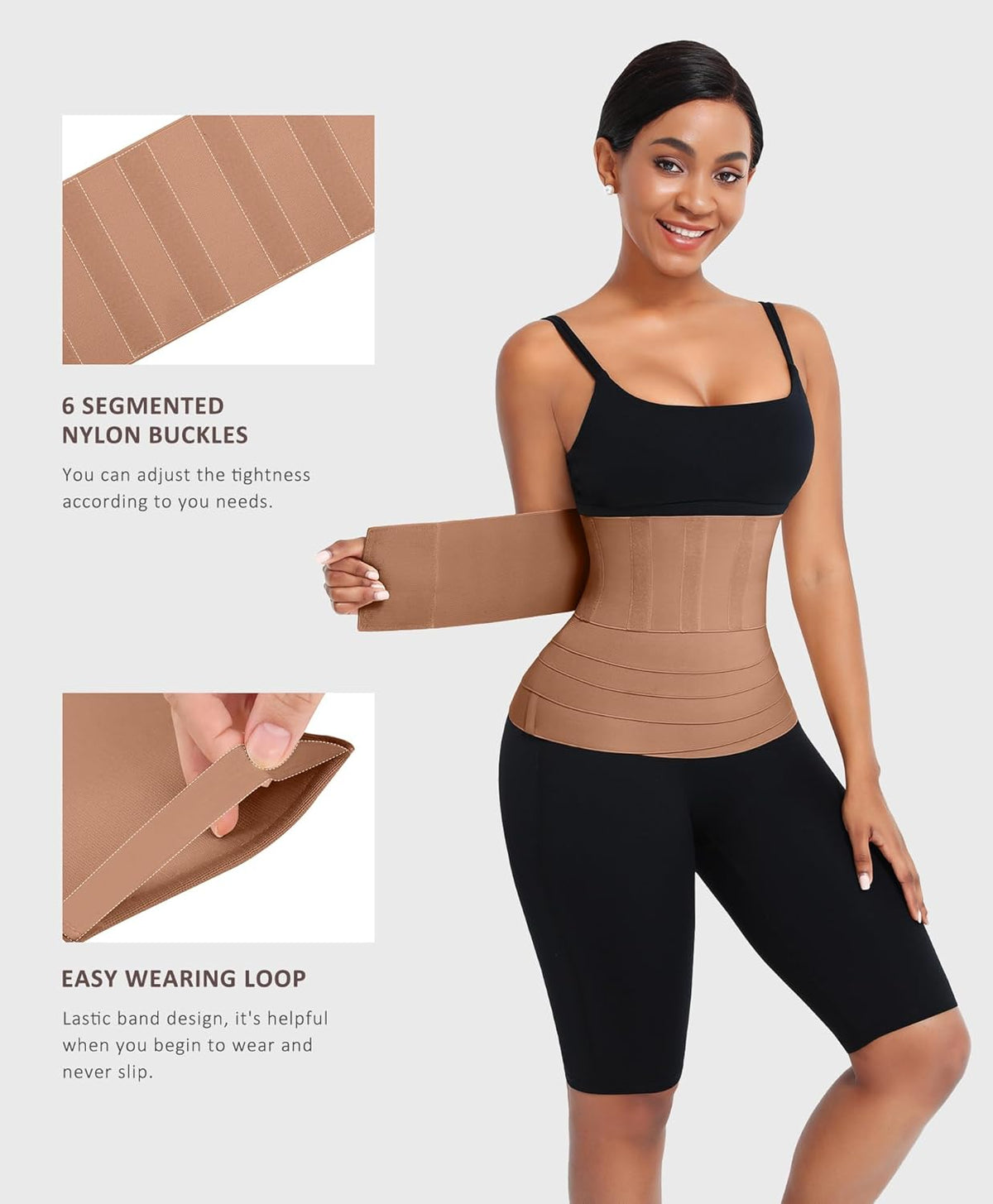 FeelinGirl Waist Trainer for Women Trimmer Belt Waist Cincher Tummy Wrap Plus Size Snatch Me Up