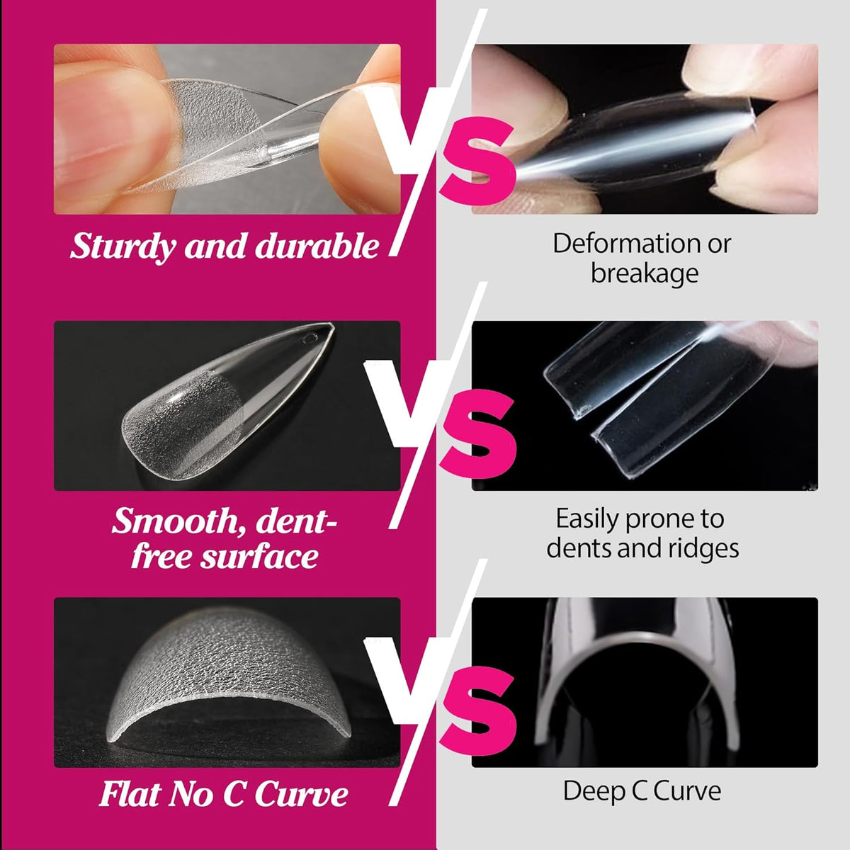 UNA GELLA Long Stiletto Gel Nail Tips Halloween Full Cover 504PCS Pre-shape Long Stiletto Almond