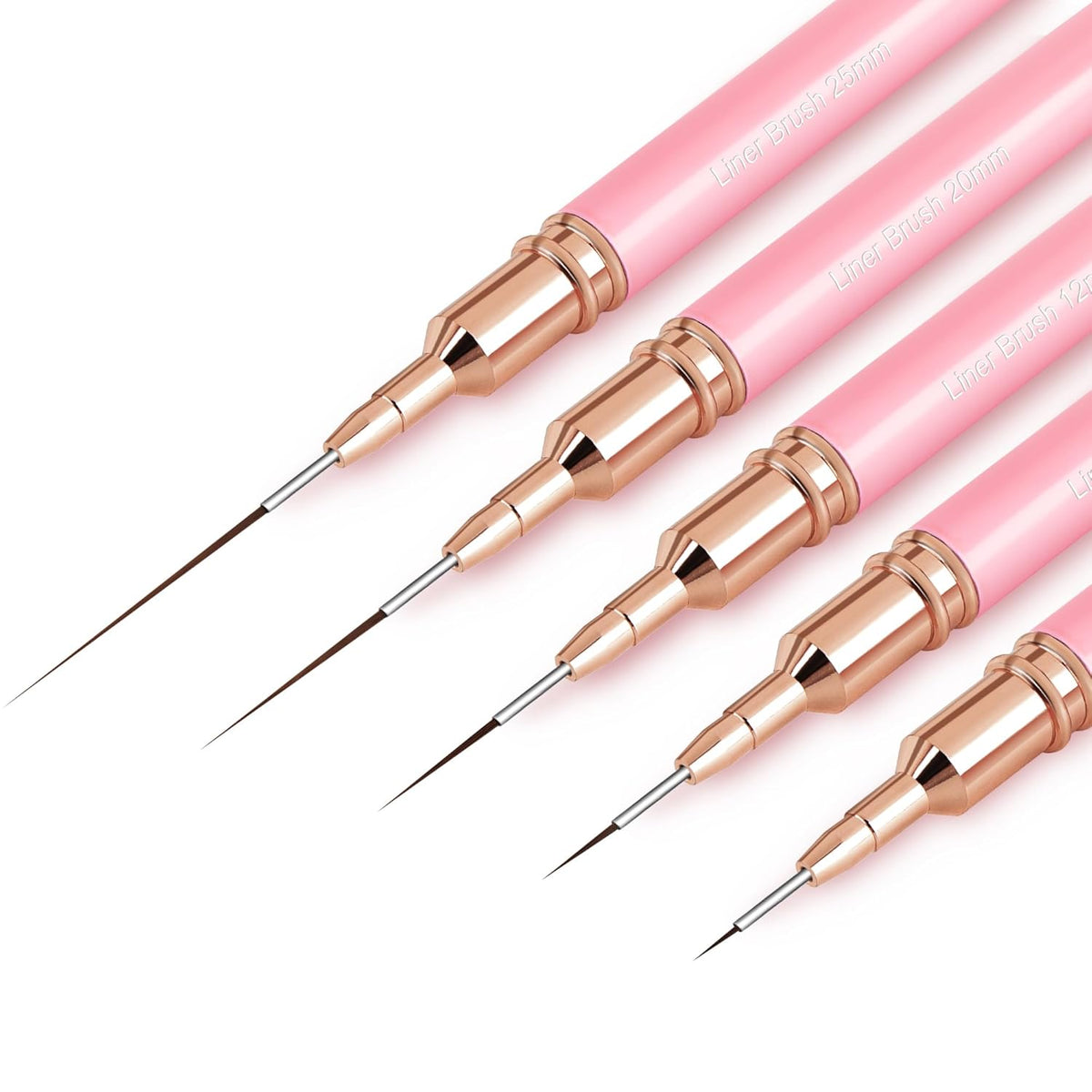 Metallic Nail Art Brushes, 5Pcs Nail Art Liner Brushes, Painting Art Design Brush Set Nail Dotting