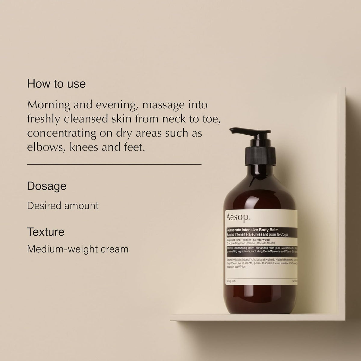 Aesop Rejuvenate Intensive Body Balm | Intensive Moisturising, Nourishing, Hydrating | Enhanced