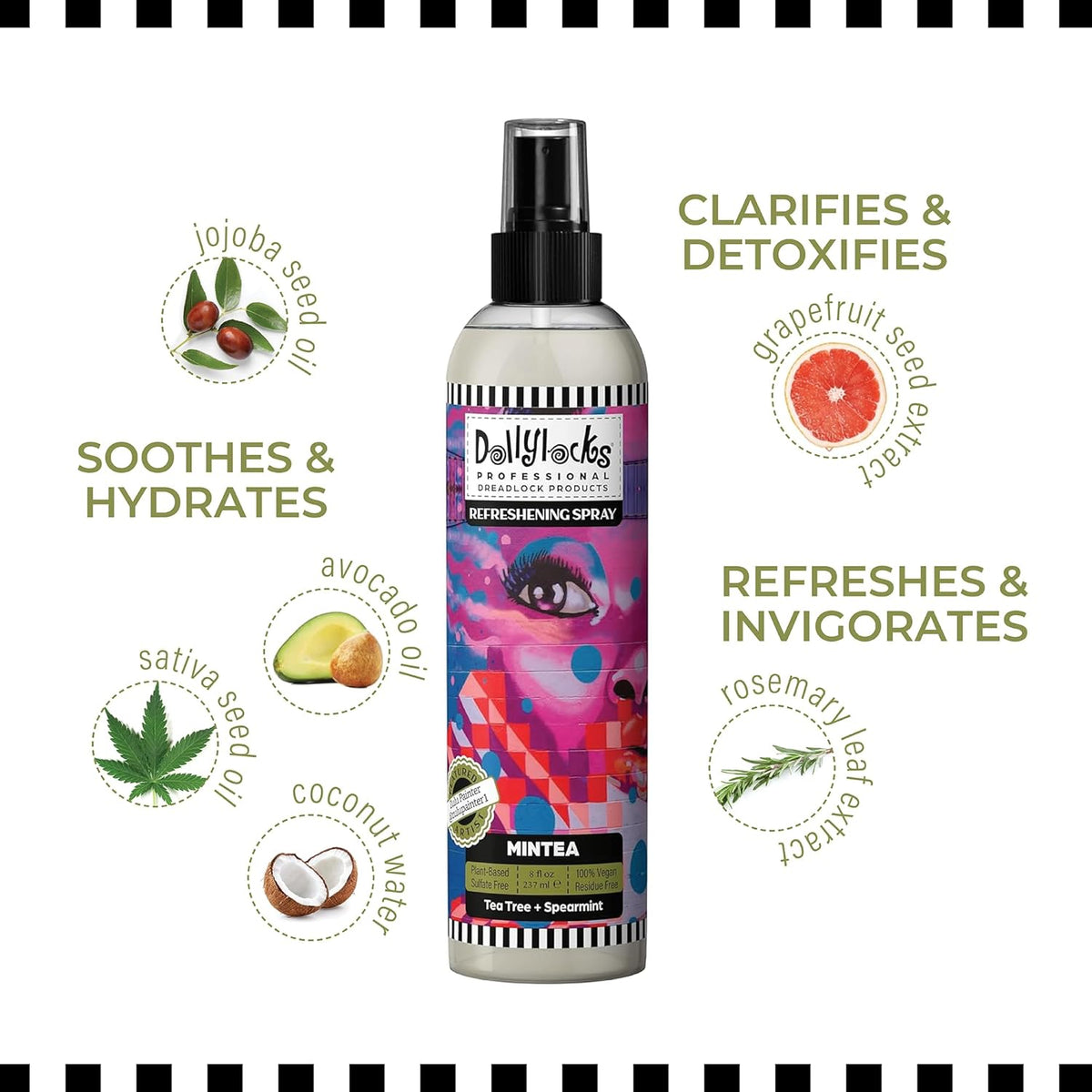 Dollylocks Refreshening Spray – Residue-Free Dreadlock & Loc Moisturizer Spray, Plant Based