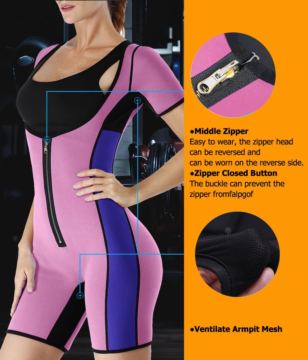 NonEcho Neoprene Sweat Sauna Suit Shaper for Women Slimming Full Body Shapewear Waist Trainer