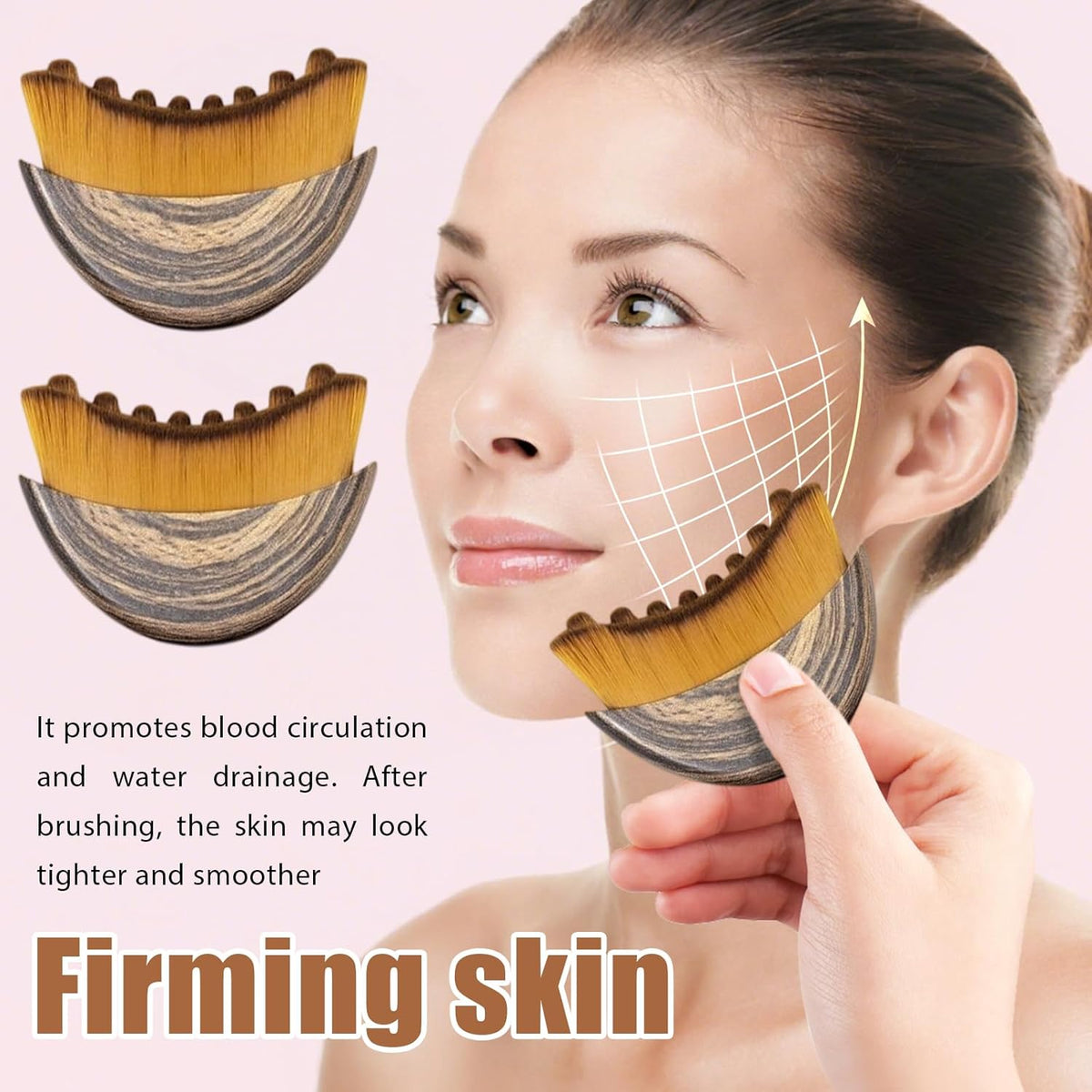 2pcs 2025 Upgrade Lymphatic Drainage Brush, Dual-Action Face & Body Massager for Jawline Sculpting