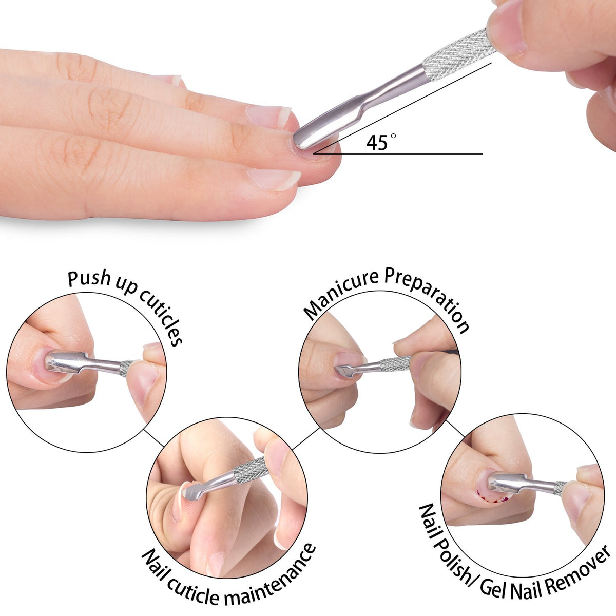 Ejiubas Cuticle Pusher Cuticle Nipper Stainless Steel Cuticle Trimmer Cuticle Remover Tool Set for