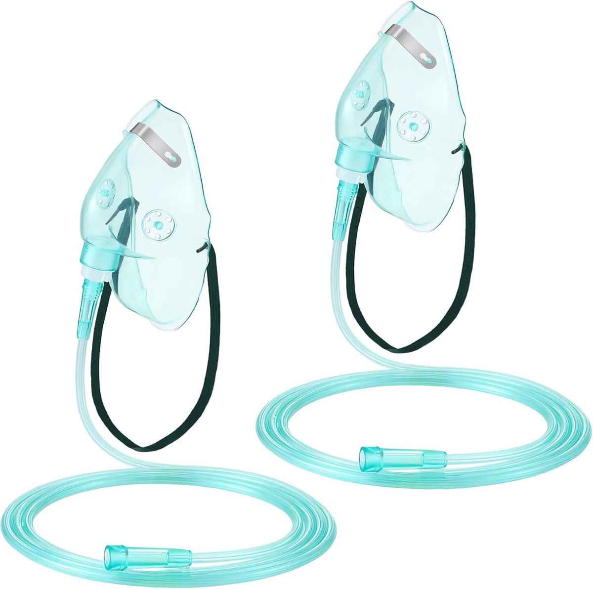 Geiserailie 2PCS XL Oxygen Mask with 6.6 Ft Tubing and Adjustable Elastic Strap, Adult Oxygen Mask