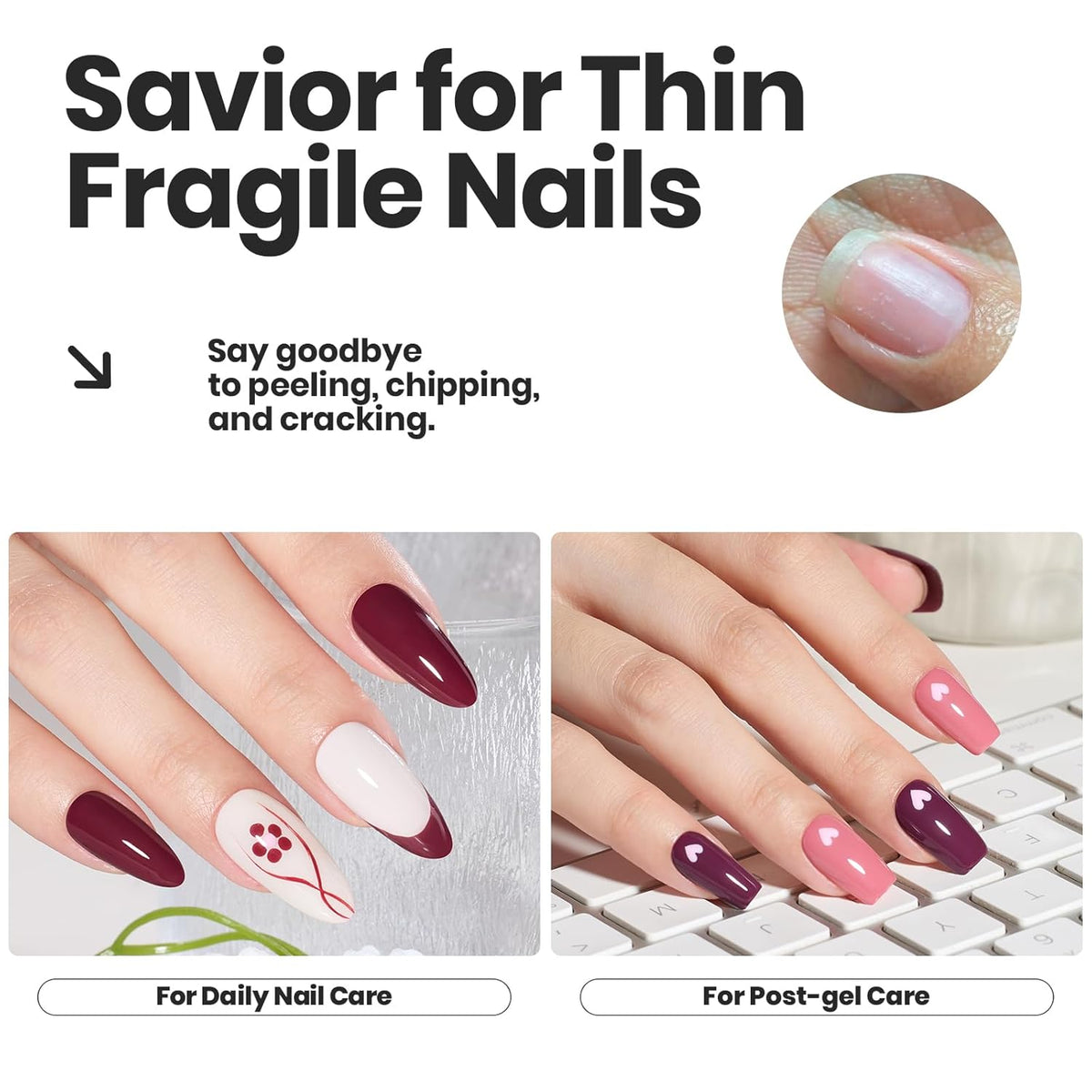 Beetles Nail Polish Set - Twilight Rose 6 Colors Quick Dry Baby Pink Burgundy Red Purple Plum