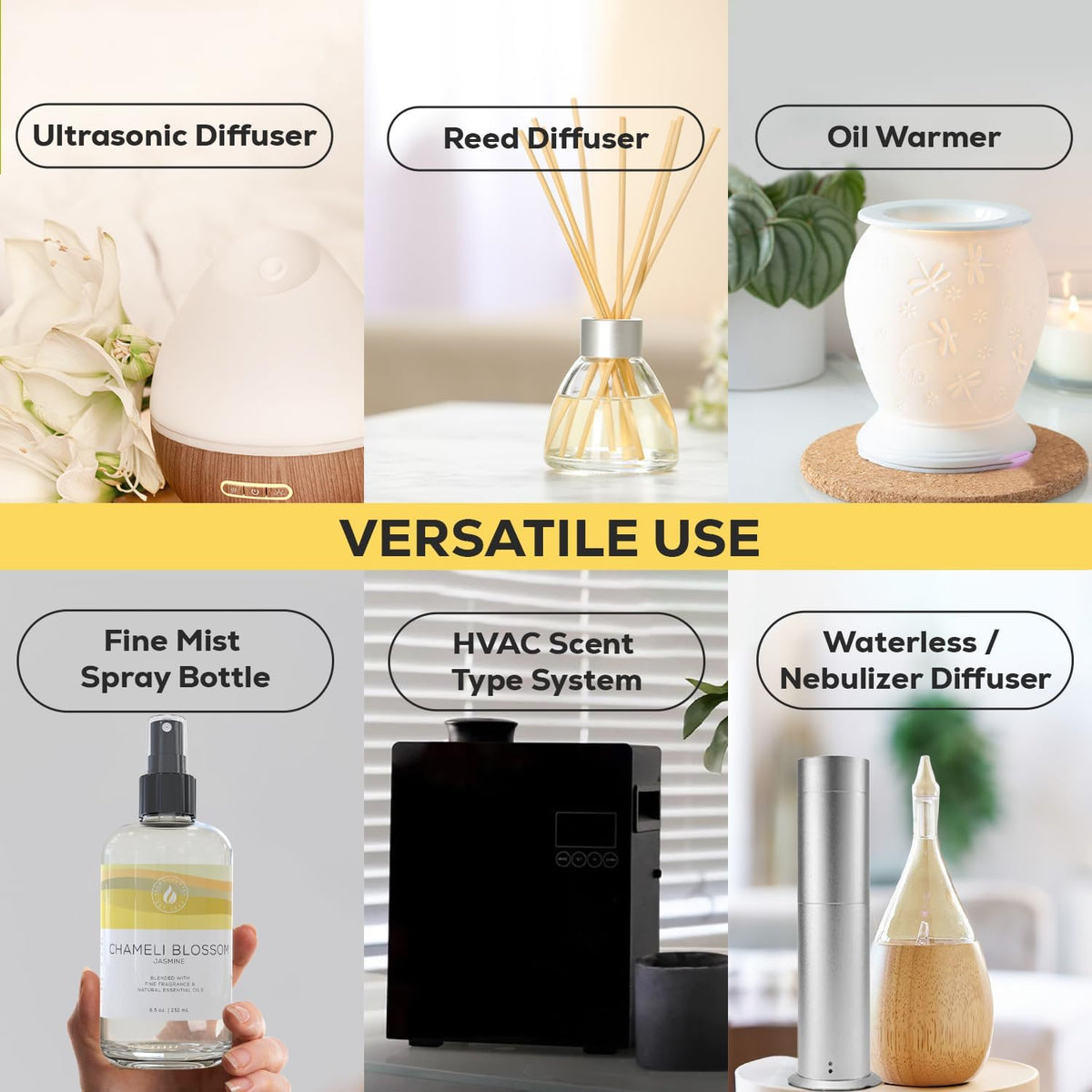 Aroma Country Chameli Blossom Diffuser Oil - Luxury Essential Oils for Diffuser Refill & Air
