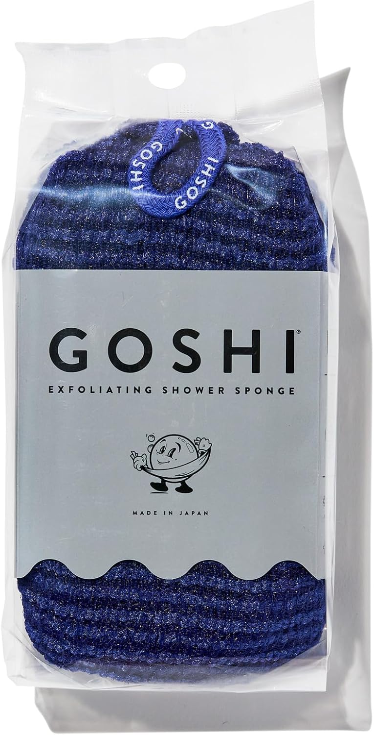 GOSHI Exfoliating Shower Sponge - Rip-Resistant, Rapid-Drying Exfoliating Bath Sponge for All Skin