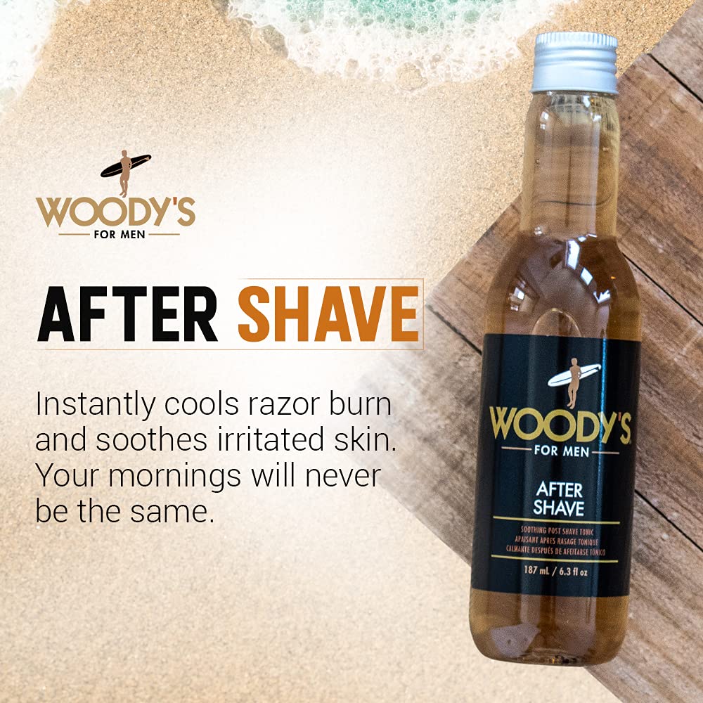Woody's Aftershave for Men Tonic – Soothing After Shave with Aloe Vera, Calendula & Chamomile to