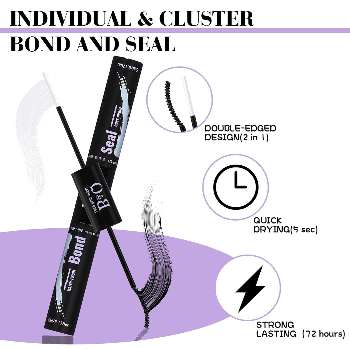 B&Q Lash Clusters Kit 280PCS Eyelash Clusters Kit,40D 50D D 9-16MIX Individual Lash Comfortable