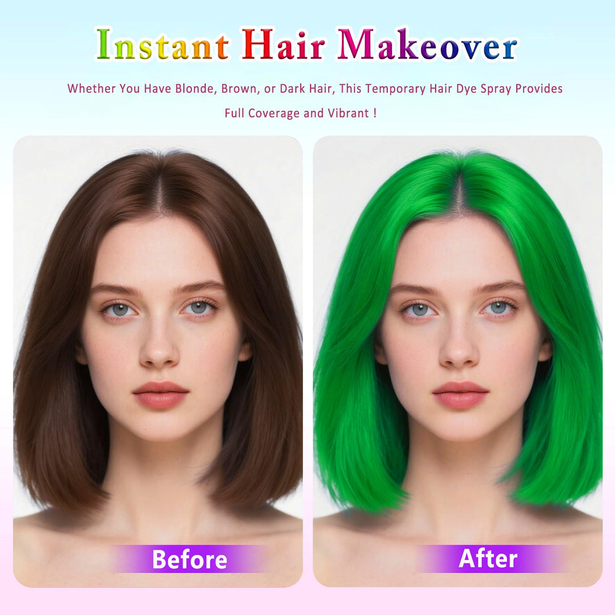Temporary Hair Dye Spray For Kids Women Men,Washable One-Time Use Hair Color Wax, Green Hair Spray
