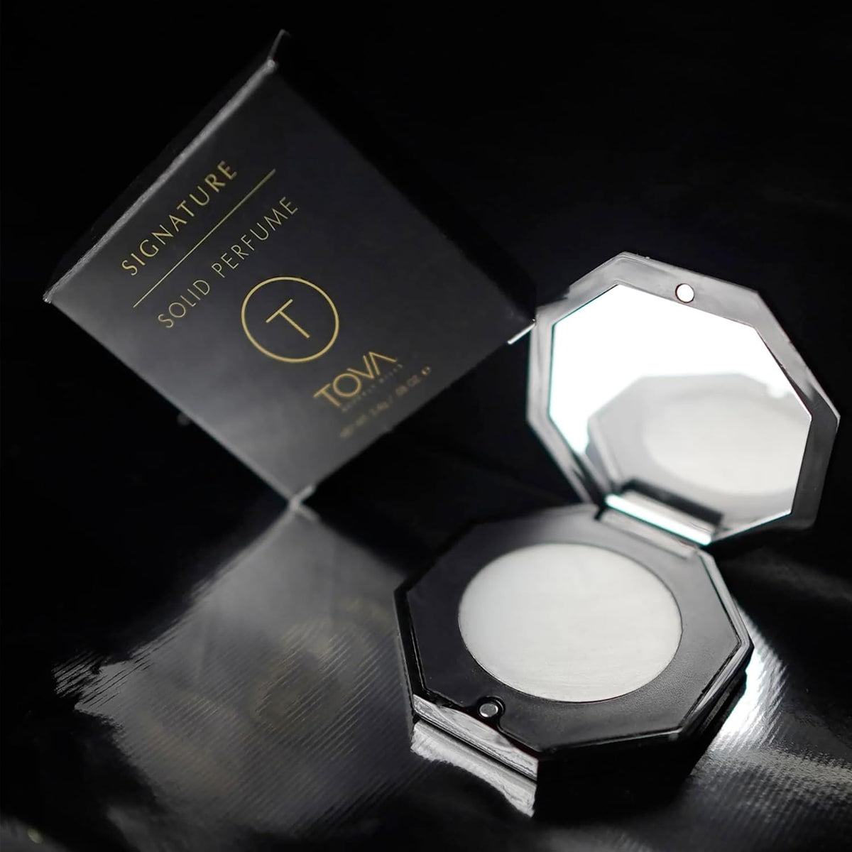Tova Signature Solid Perfume Compact – Pocket Perfume Dab-On for Women – Bergamot Jasmine Musk