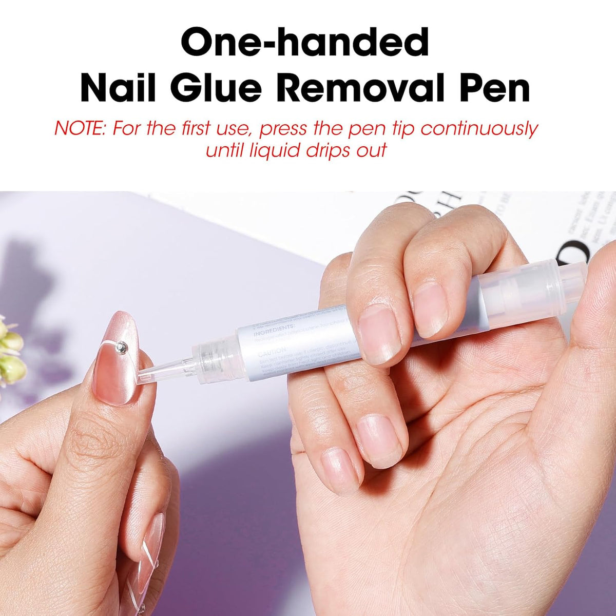 Gellen Nail Glue Remover, 2 Pcs Upgraded Glue Remover Pen for Press on Nails, Non Acetone Press on