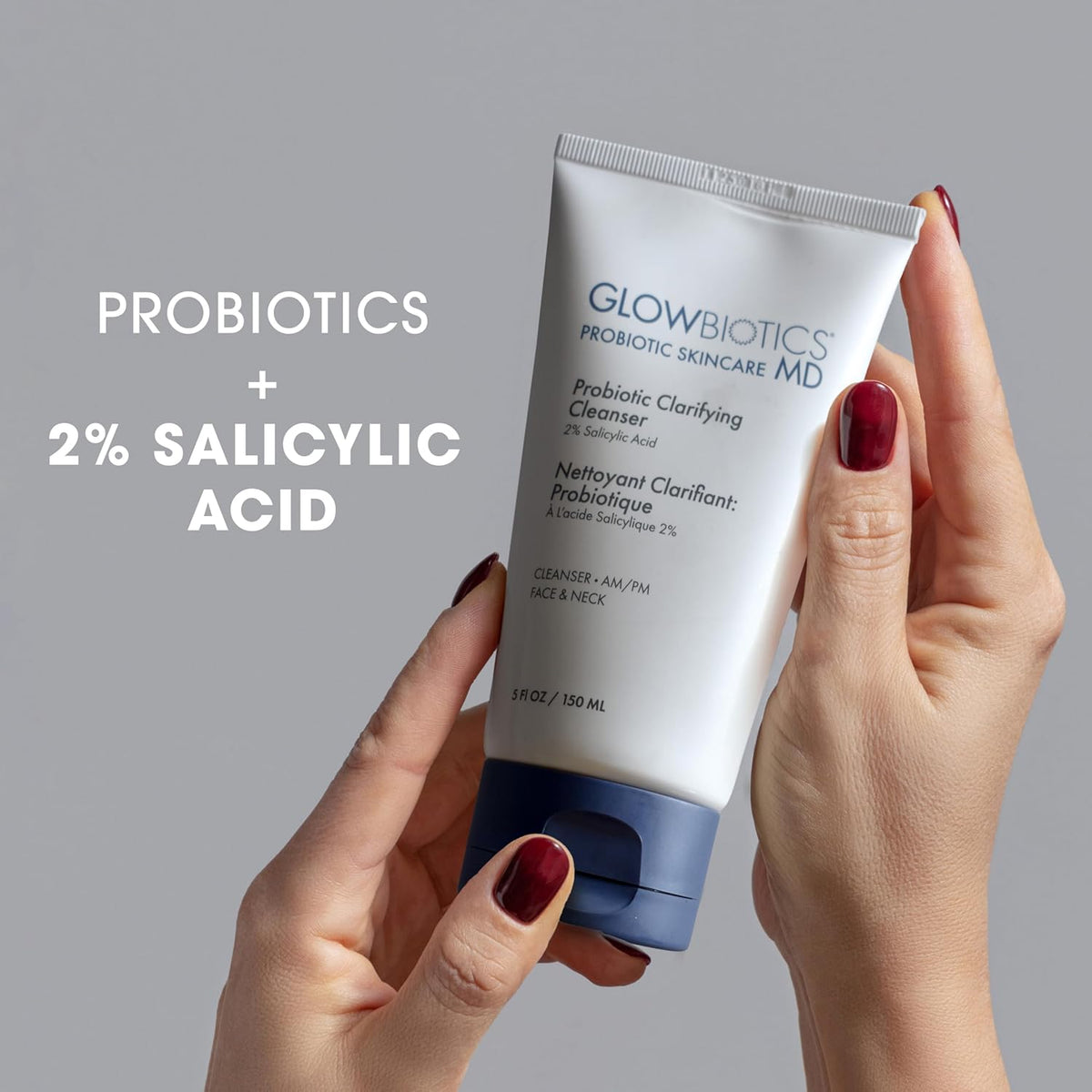 Glowbiotics Probiotic Clarifying Cleanser 5 oz – Gentle Foaming Face Wash with 2% Salicylic Acid &