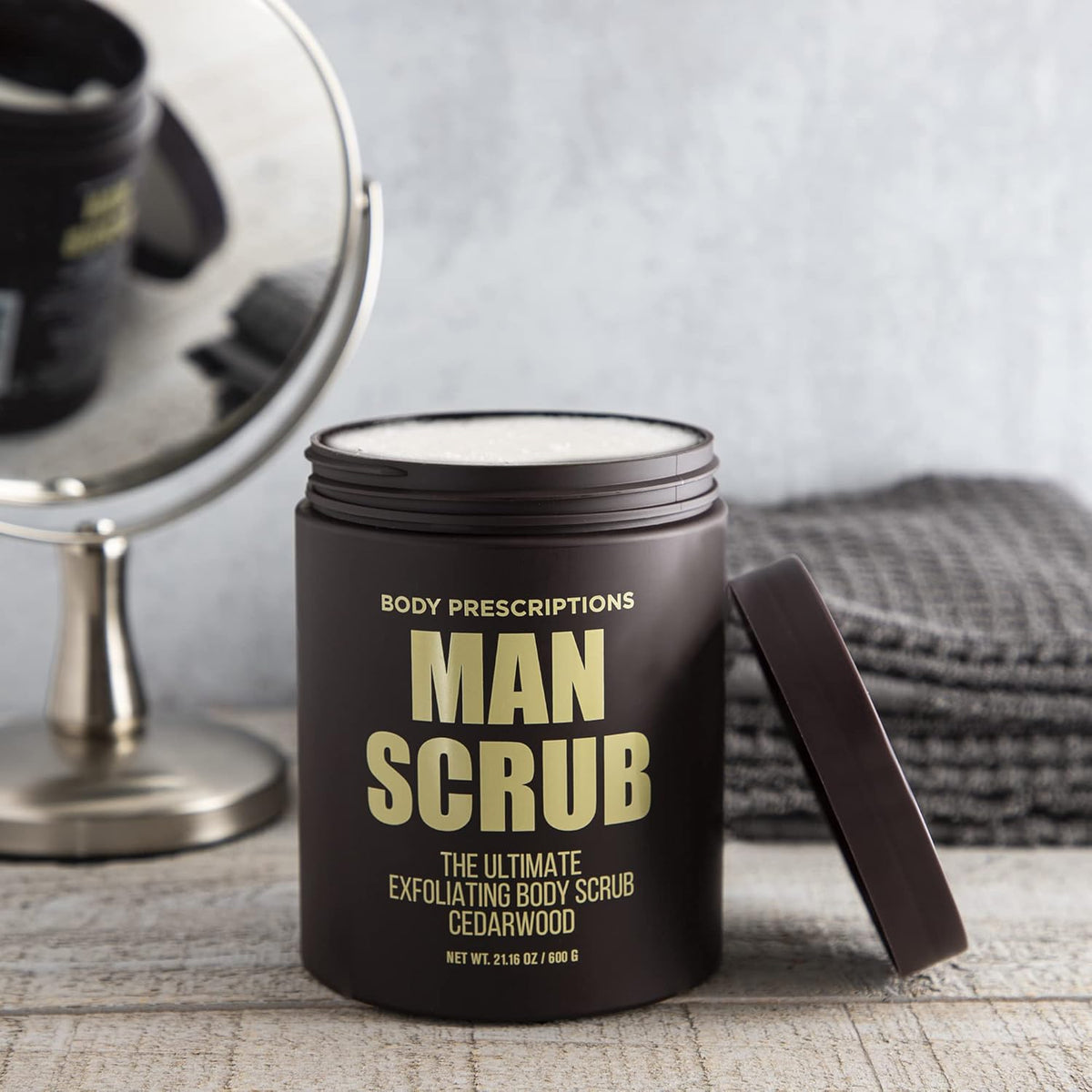 Body Prescriptions Men’s Exfoliating Body Scrub – Ultimate Skin Cleansing Wash in Jar with