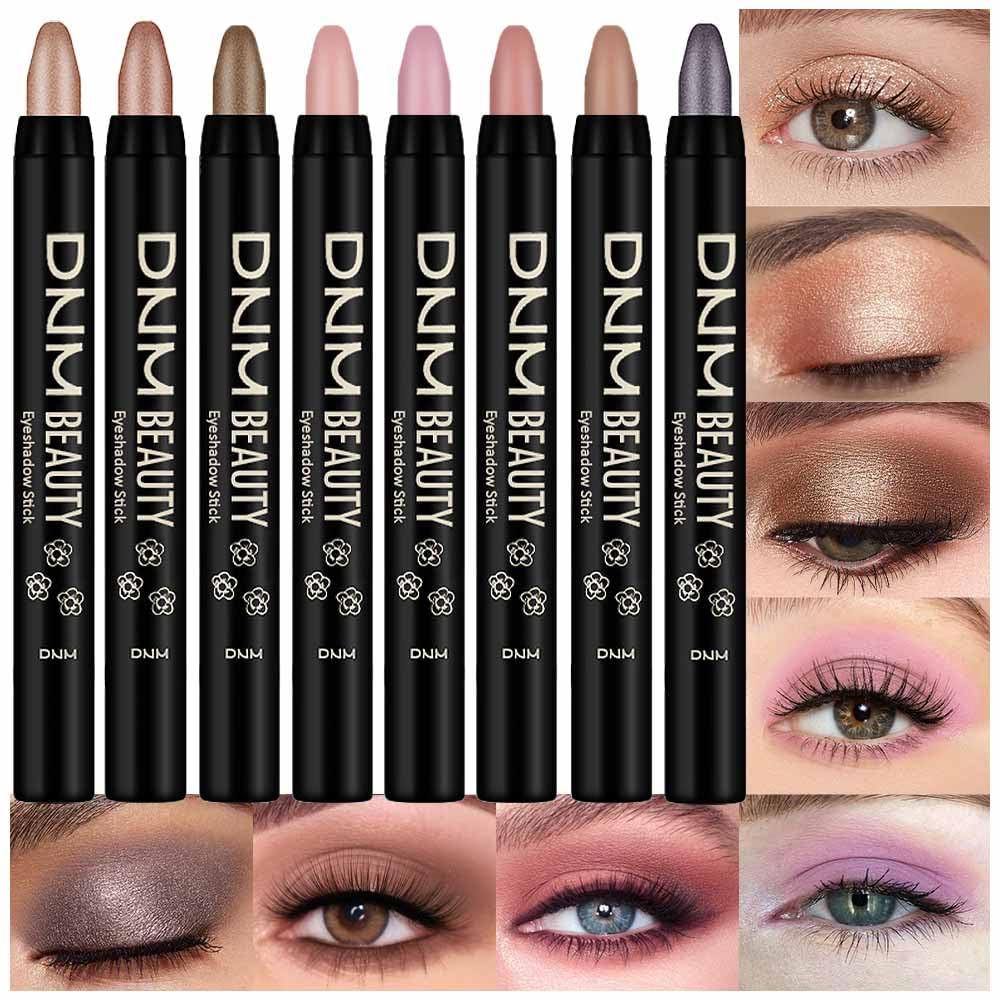 Kaely 8Pcs Cream Eye Shadow Sticks Set, Matte Shimmer Eyeliner Pencil Eyeshadow Palette Makeup, Eye
