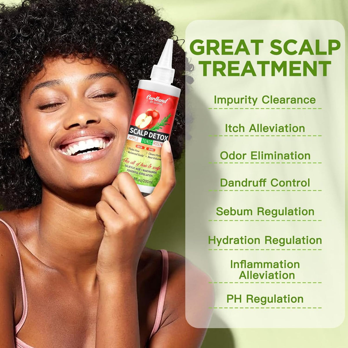 Rosemary & Apple Scalp Exfoliating Tonic - Scalp Detox Serum Deep Cleansing & Clarifying Treatment