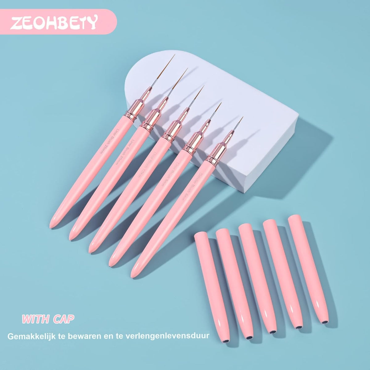 Metallic Nail Art Brushes, 5Pcs Nail Art Liner Brushes, Painting Art Design Brush Set Nail Dotting