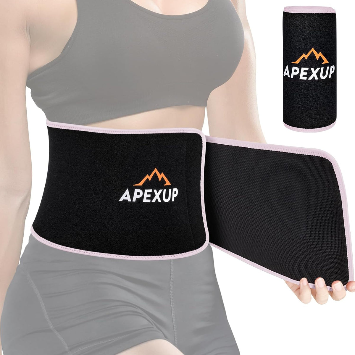 APEXUP Sweat Waist Trainer for Women and Men, Neoprene Waist Trimmer Belt Slimming Sweat Band with