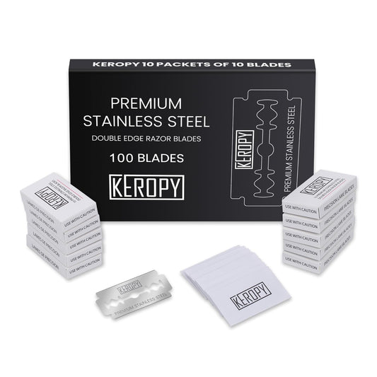 100 Safety Razor Blades - Super Sharp Stainless Steel & Lifetime Supply for Smooth Shaving
