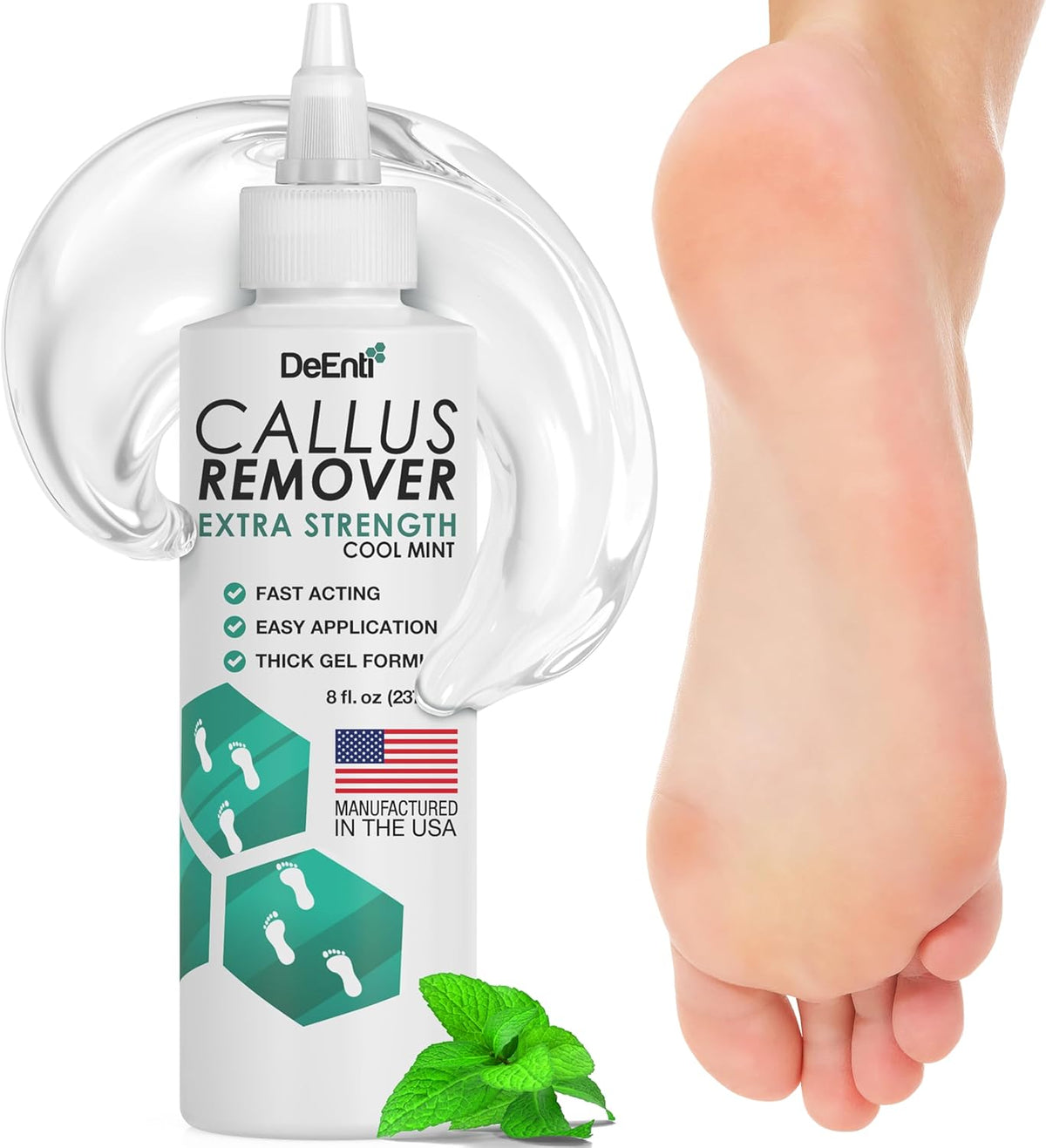 DeEnti Callus Remover for Feet, Extra Strength Foot Callus Remover Gel, 8oz Salon Grade Home