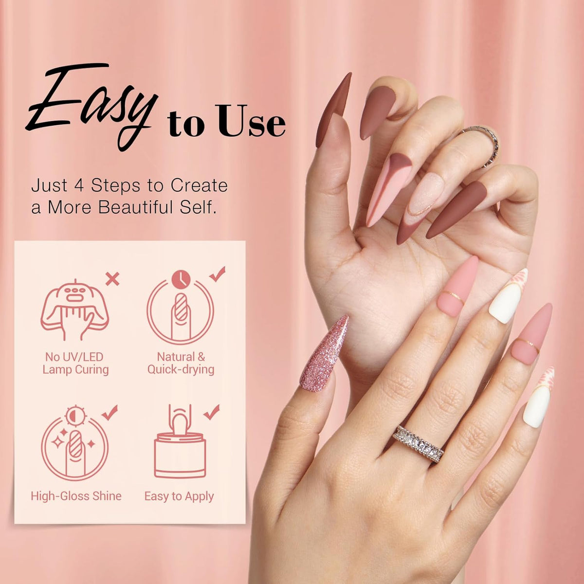 AZUREBEAUTY 31 Pcs Dip Powder Nail Kit 20 Colors Glitter Nude Brown Pink White Gray Dip Powder