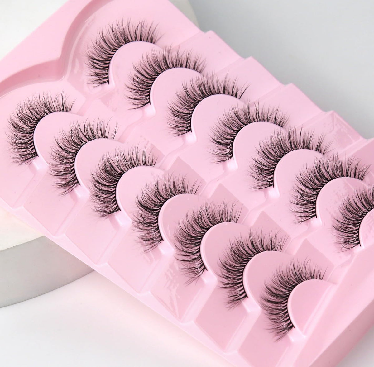 Natural Lashes Eyelashes Wispy 12mm False Lashes Soft Strip Lashes 3D Volume Eyelashes Thin Cotton