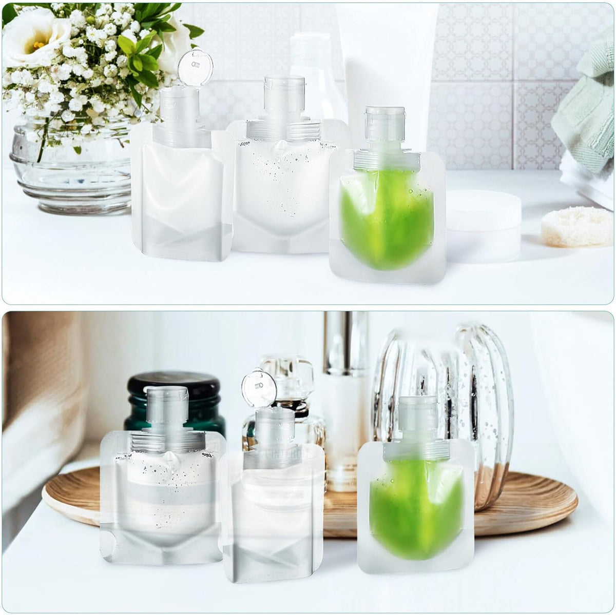 Beaupretty 15pcs Travel Pouches for Toiletries, 30ml Refillable Empty Travel Size Containers, Small