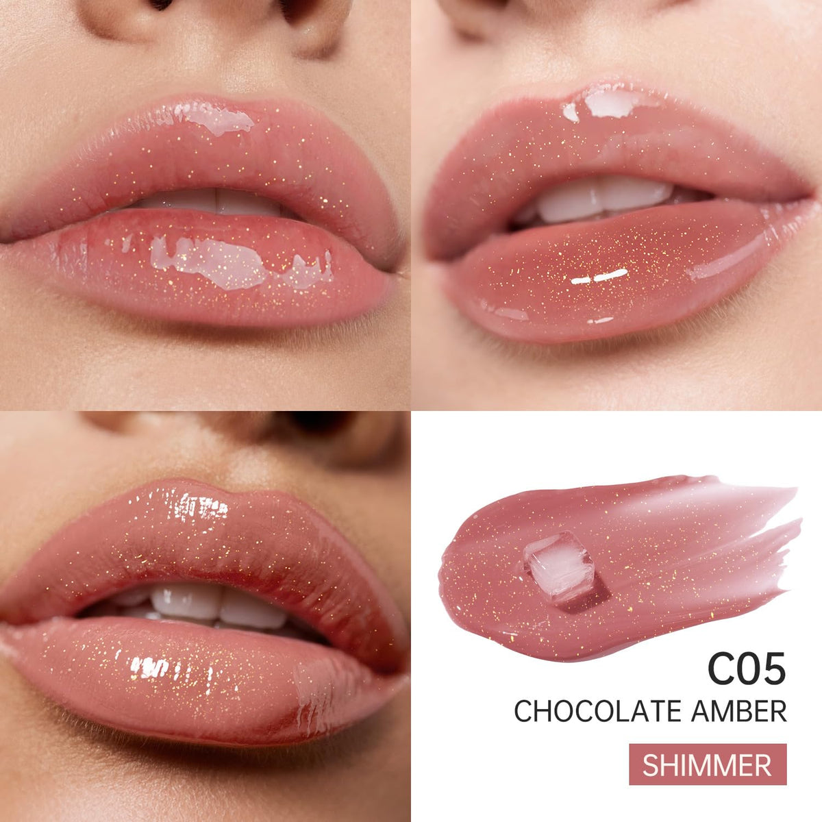 CATKIN Lip Plumper Gloss, Tinted Lip Serum with Hyaluronic Acid & Jojoba Oil, Non-sticky Volumizing