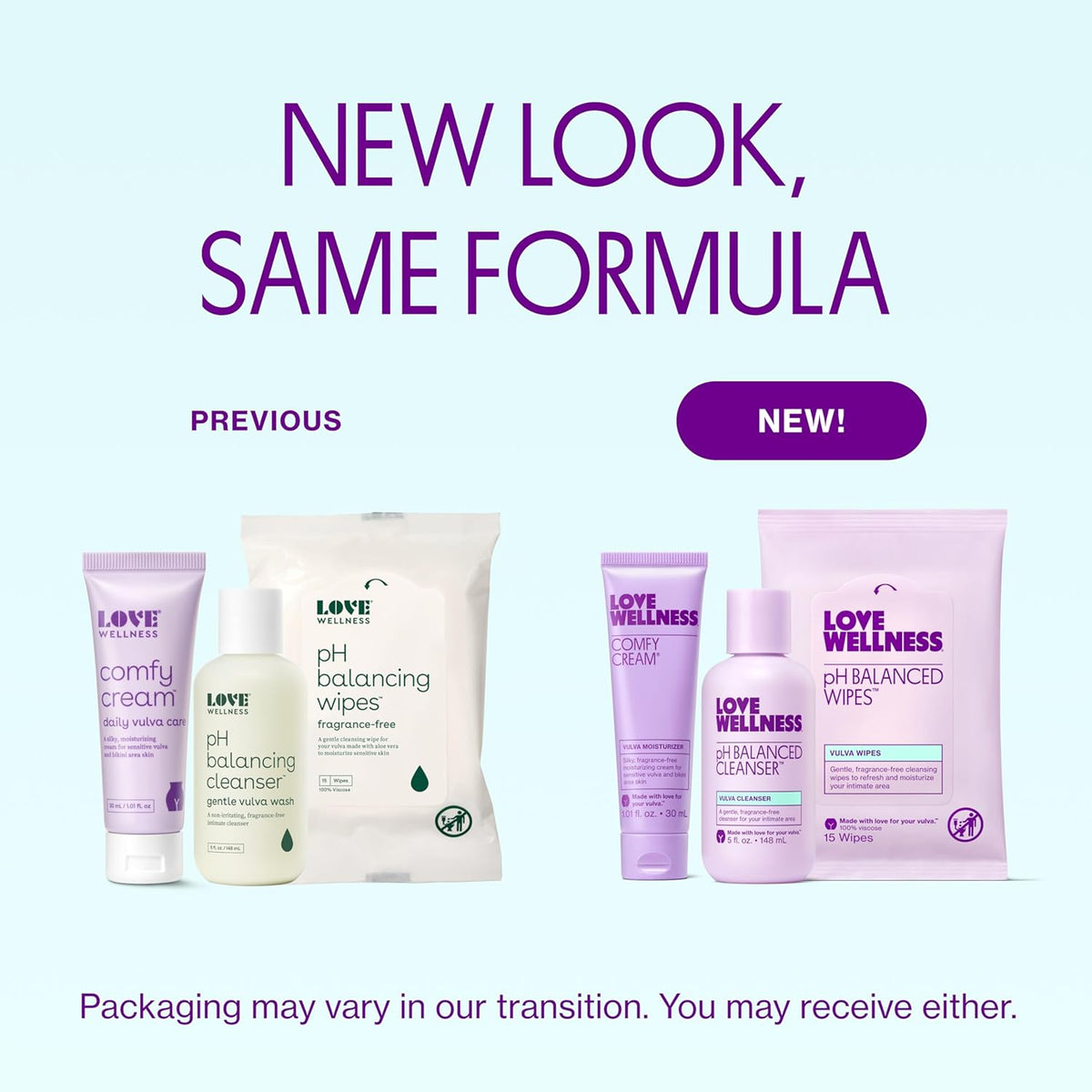 Love Wellness Skincare for Down There Bundle | Gentle pH Balancing Cleanser, Moisturizing Comfy