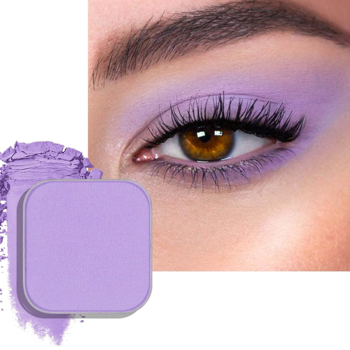 Matte Eyeshadow Single Pan Soft Pastel Purple, Blendable Natural Matte Finish, Highly Pigmented