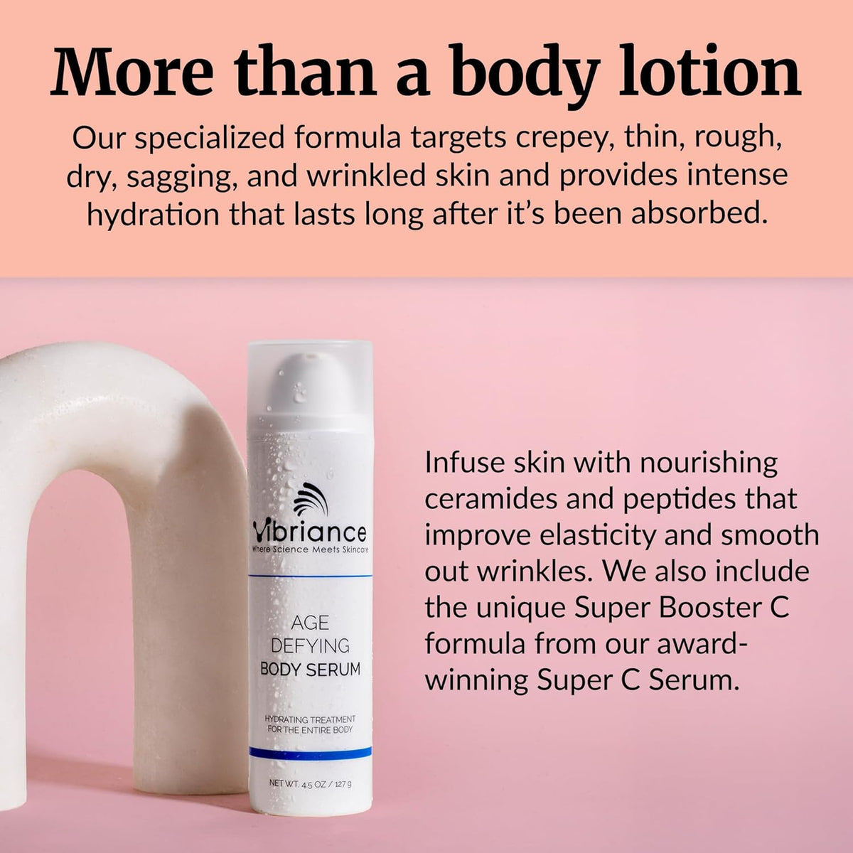Vibriance Age Defying Body Serum, 4.5 fl oz - Anti Aging and Ultra Hydrating - Infused with