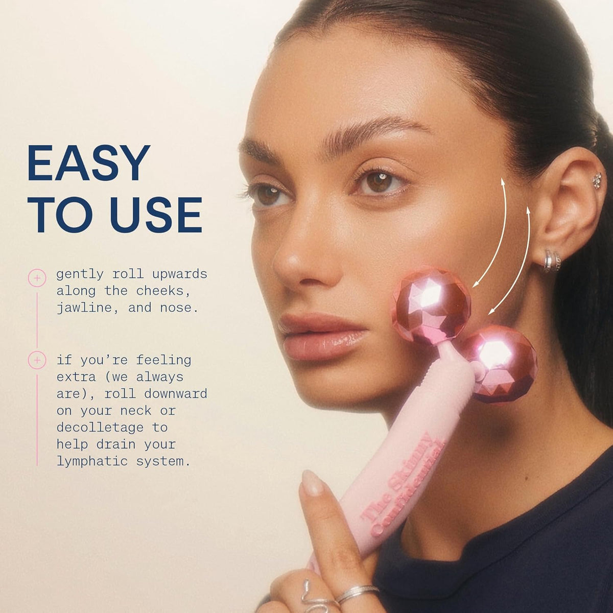 The Skinny Confidential Face Roller - Pink Balls Eye & Facial Roller Massager - Face Massage Tools